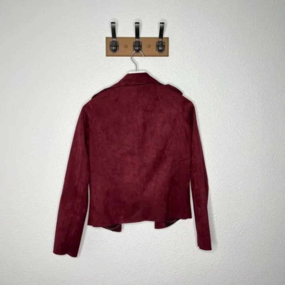 Kut From The Kloth Jacee Draped Burgundy Moto Jacket - Picture 7 of 8